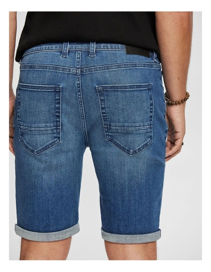 Maxwell Denim Shorts in Mid Blue image 4