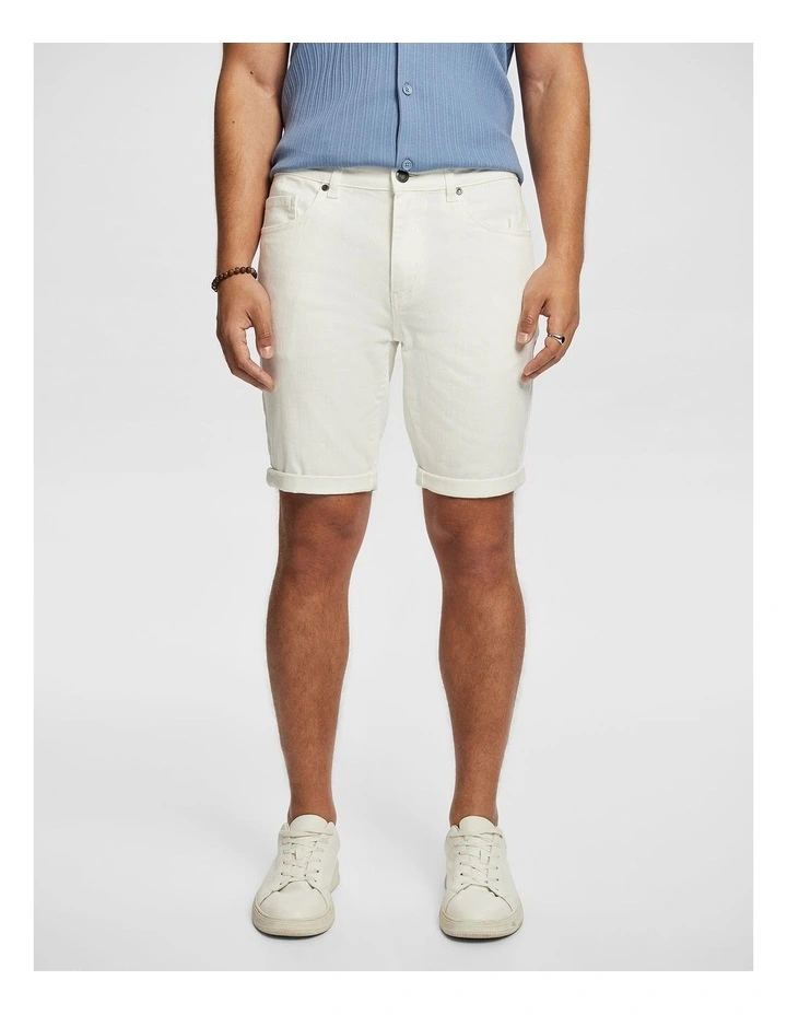 Maxwell Denim Shorts in White image 1