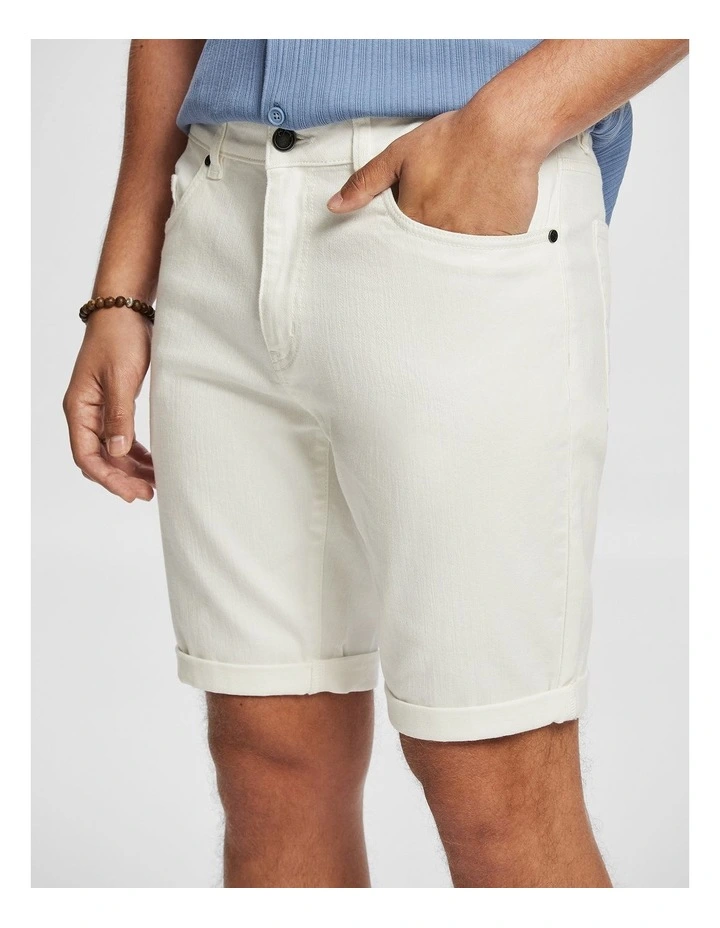 Maxwell Denim Shorts in White image 3