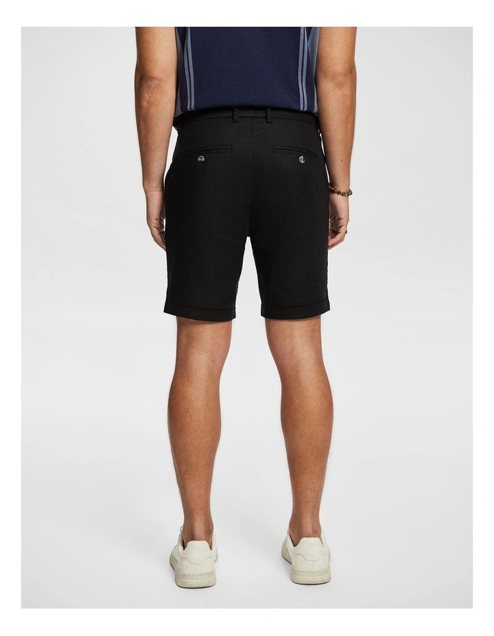 Panama Linen Chino Short in Black image 2
