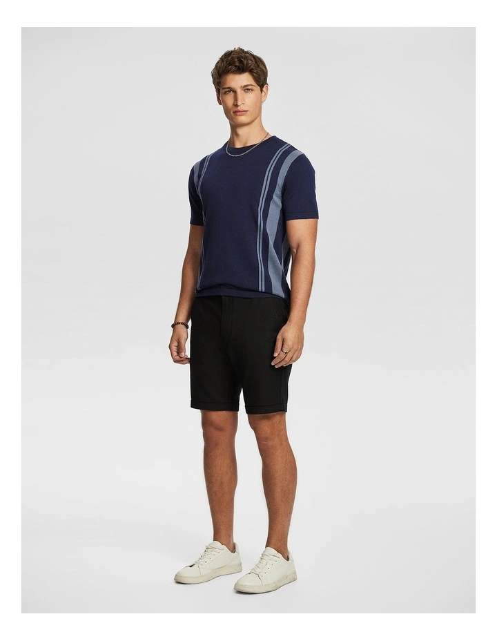 Panama Linen Chino Short in Black image 5