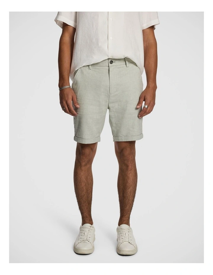 Panama Linen Chino Short in Sage image 1
