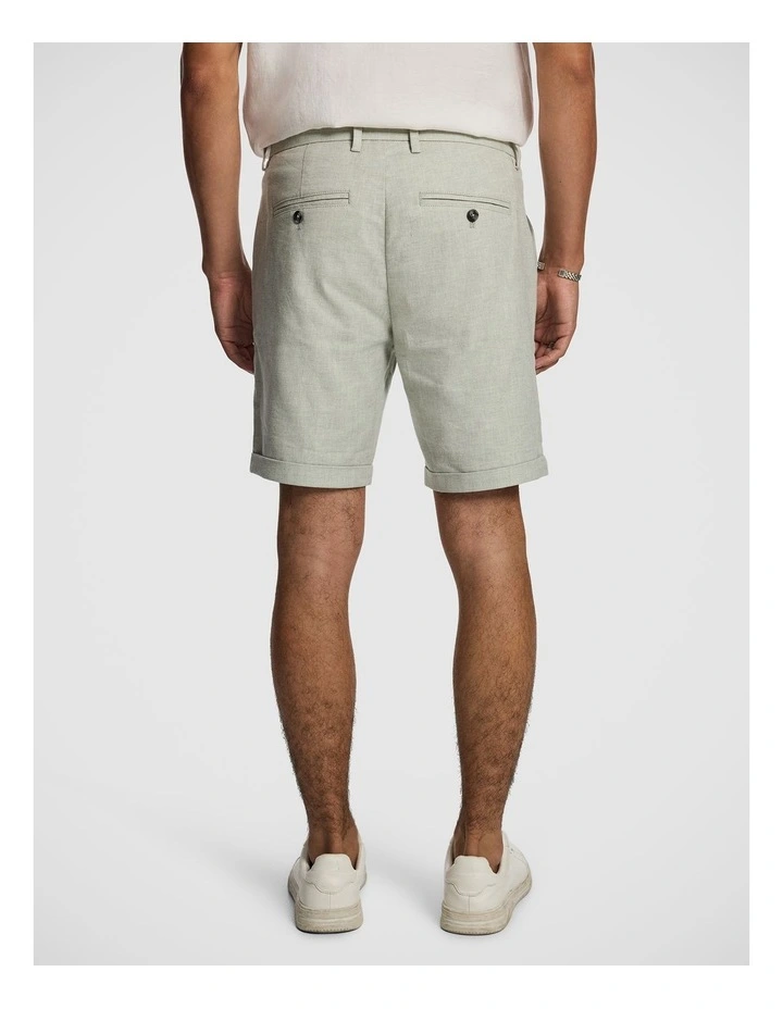 Panama Linen Chino Short in Sage image 2