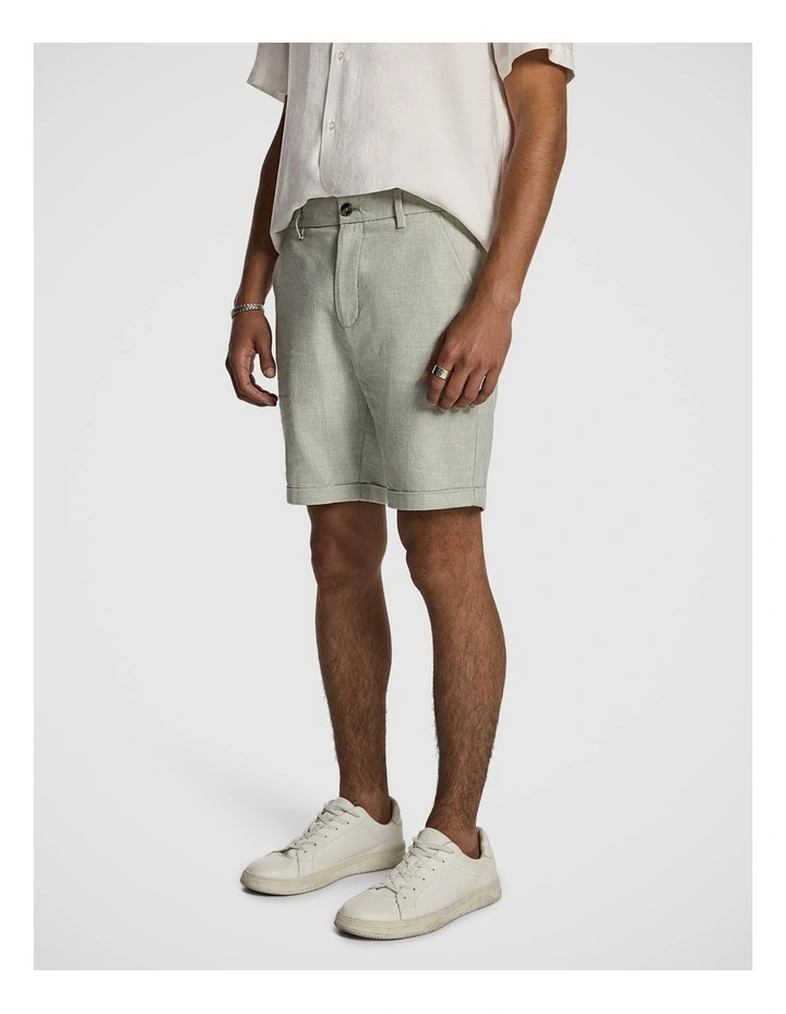 Panama Linen Chino Short in Sage image 3