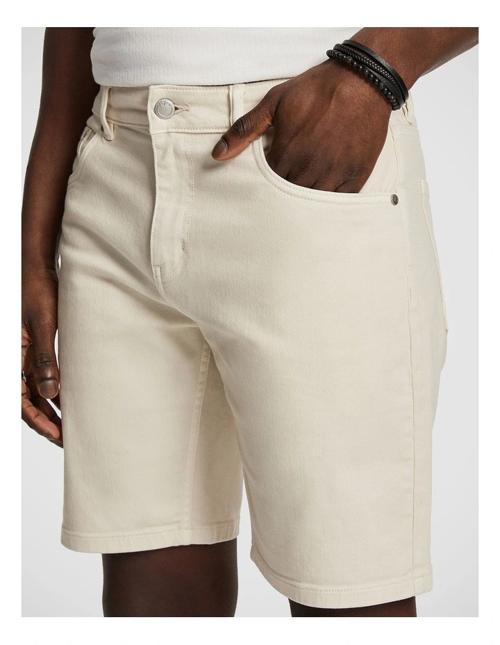 Belize Denim Short in White image 4