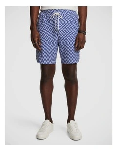 Ward Printed Short in Blue