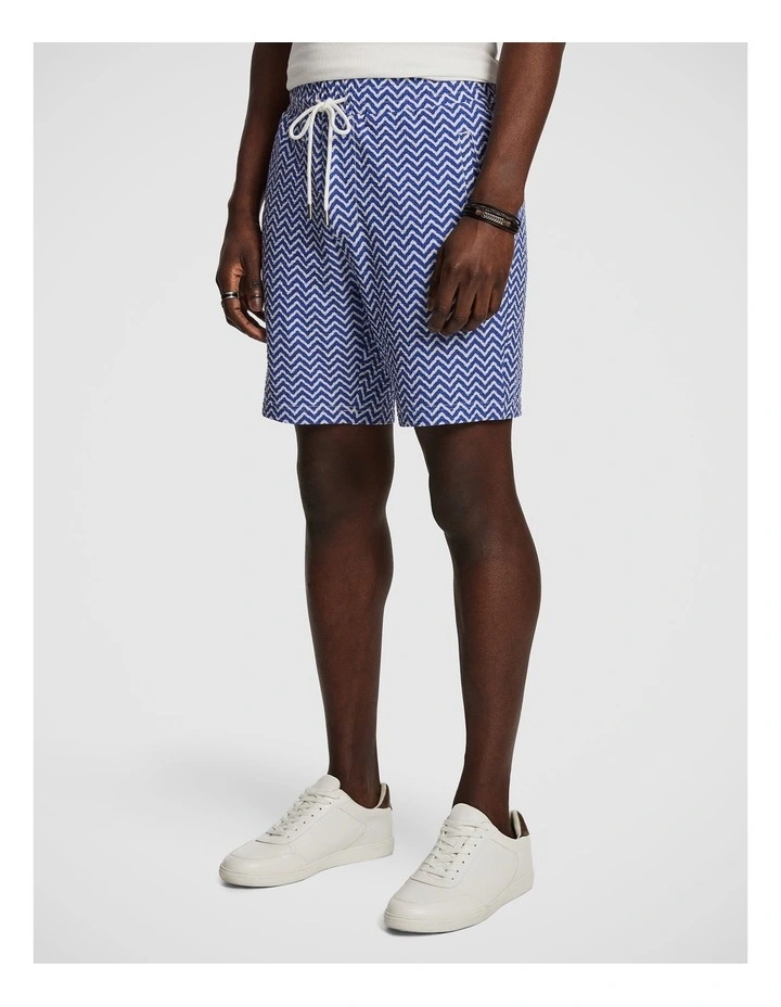 Ward Printed Short in Blue image 3