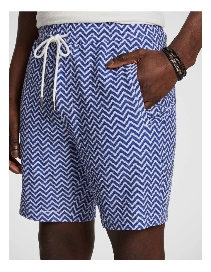 Ward Printed Short in Blue image 4