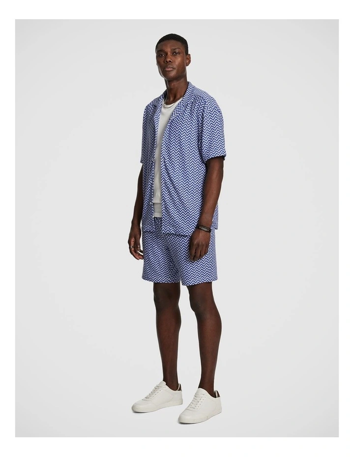 Ward Printed Short in Blue image 5