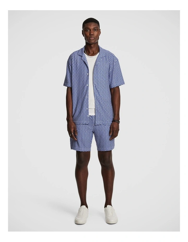 Ward Printed Short in Blue image 6