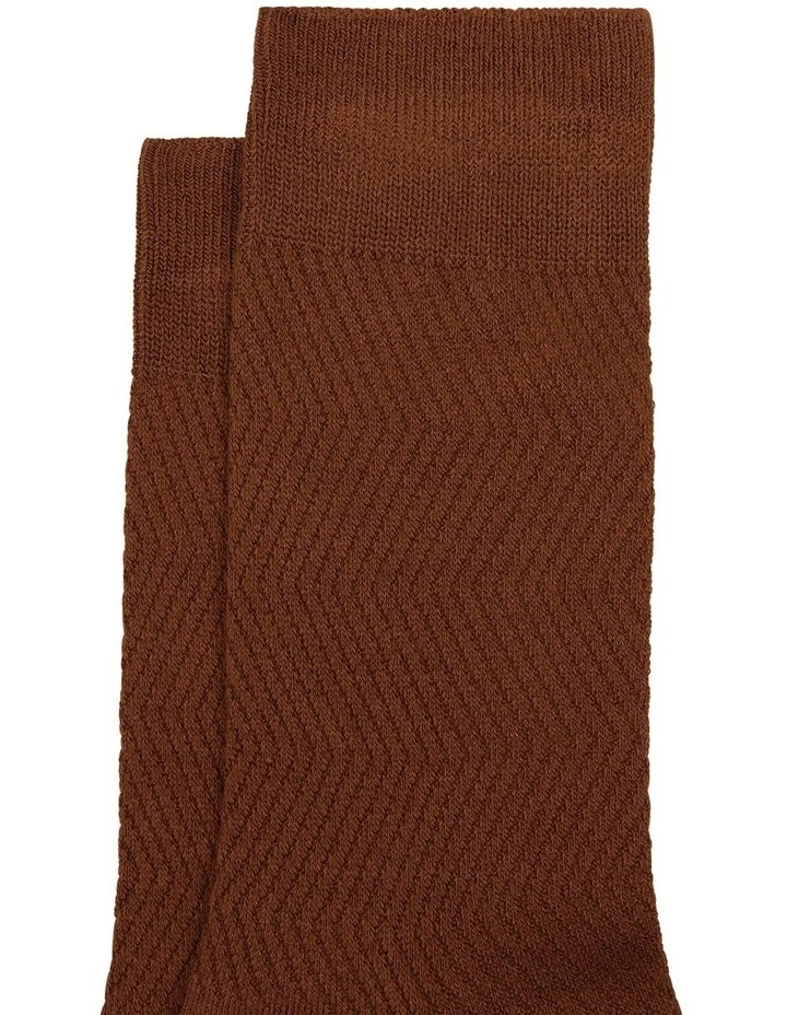 Textured Bamboo Sock in Caramel image 2