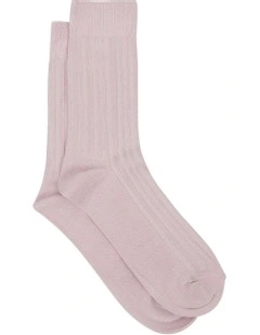 Bamboo Ribbed Sock in Pink