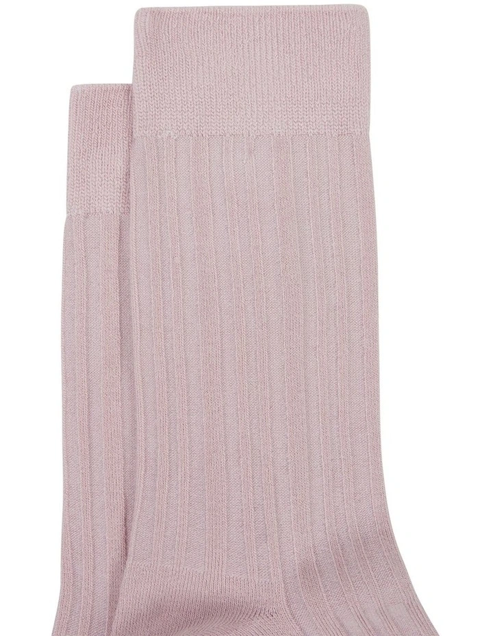 Bamboo Ribbed Sock in Pink image 2