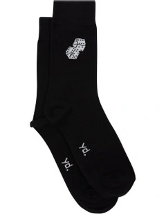 Dice Pun Sock in Black