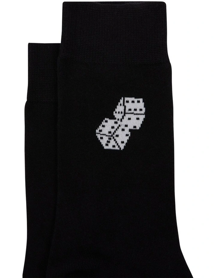 Dice Pun Sock in Black image 2