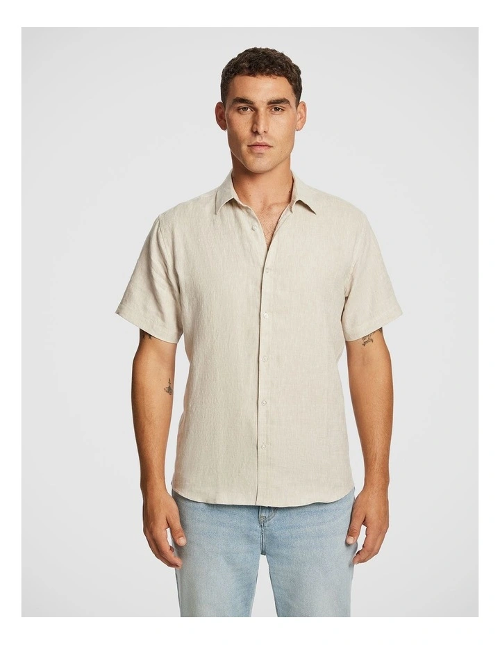 Lewis Pure Linen Shirt in Natural 7 image 1