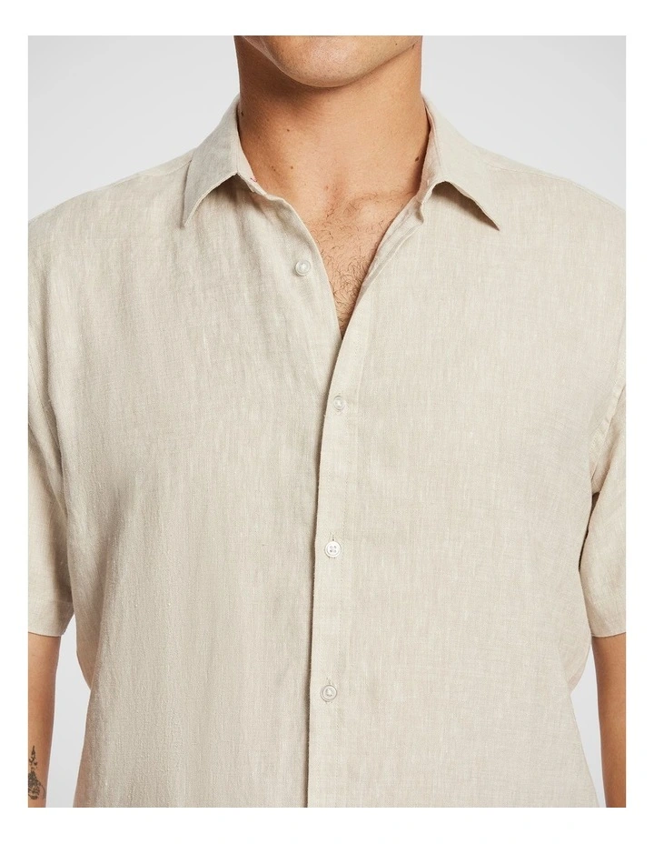 Lewis Pure Linen Shirt in Natural 7 image 3