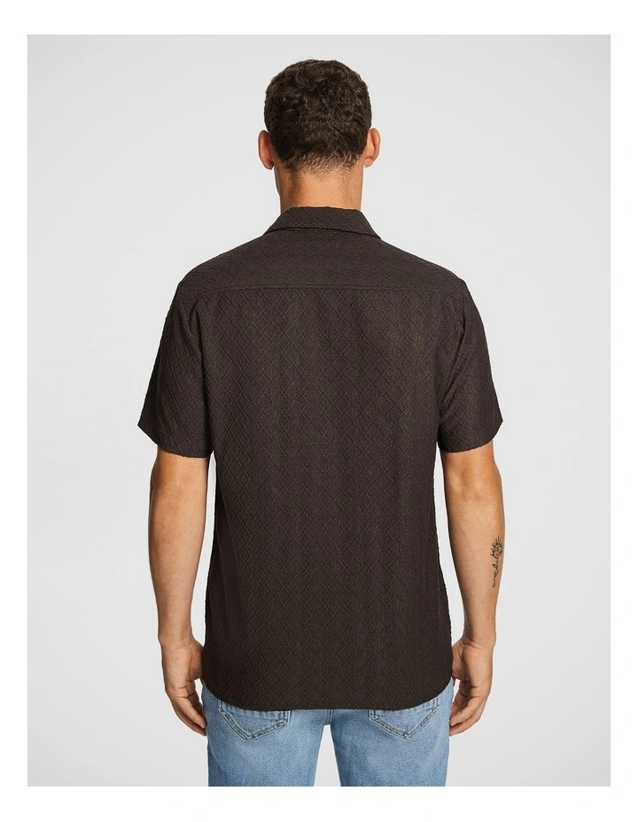 Murdock Textured Shirt in Chocolate image 2