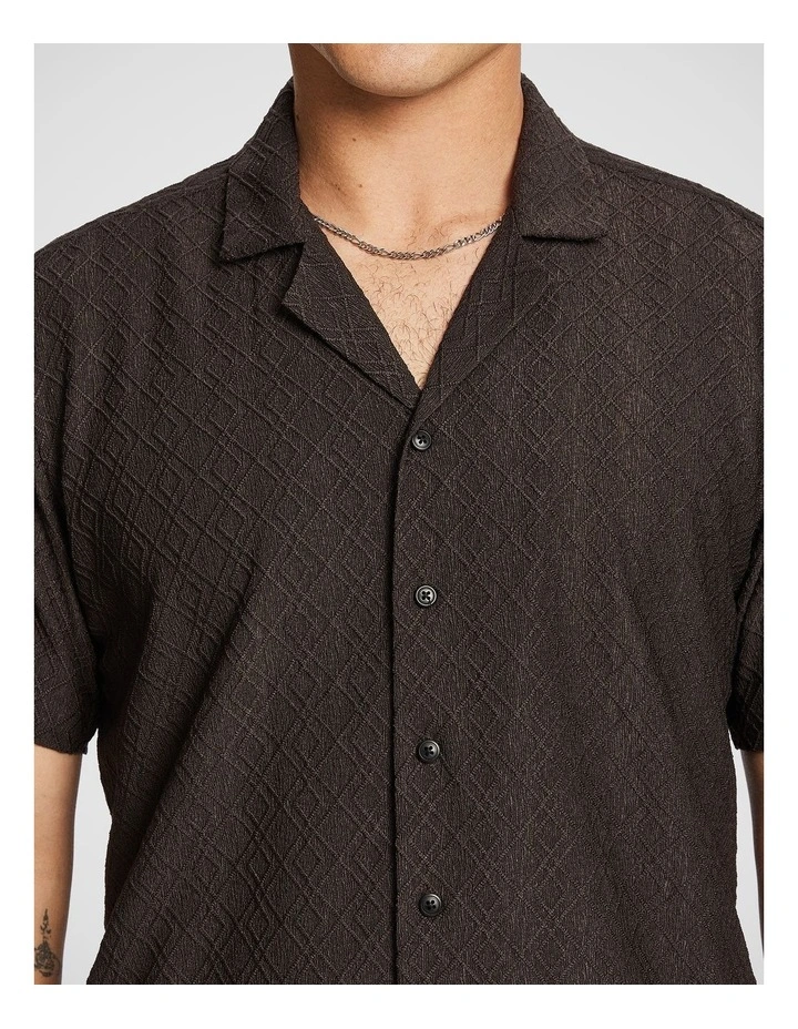 Murdock Textured Shirt in Chocolate image 3