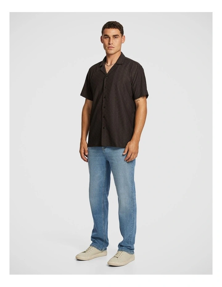 Murdock Textured Shirt in Chocolate image 4