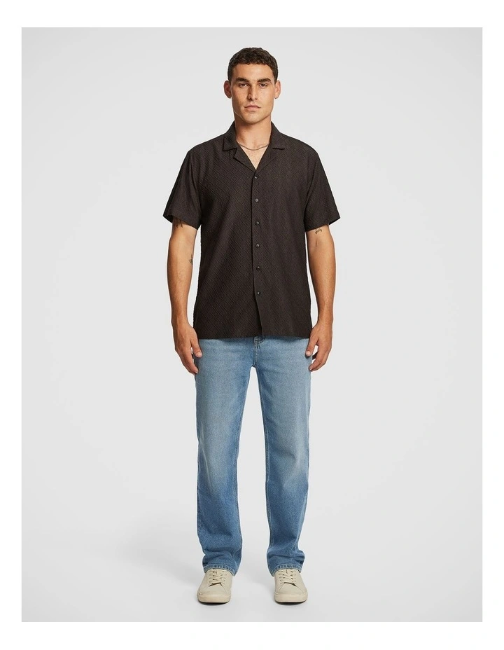 Murdock Textured Shirt in Chocolate image 5