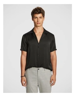 Blackout Satin Shirt in Black