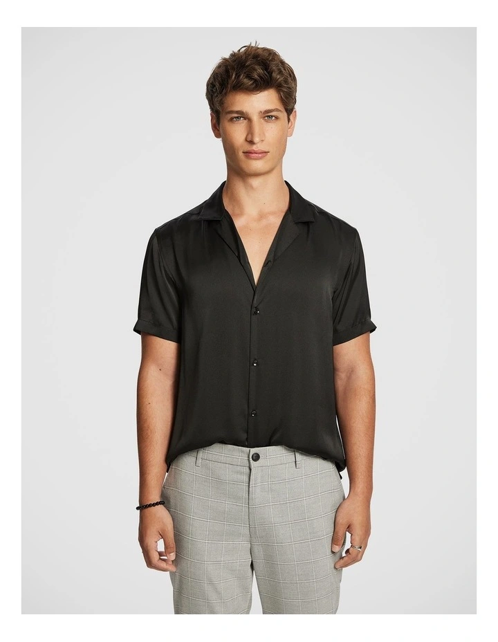 Blackout Satin Shirt in Black image 1