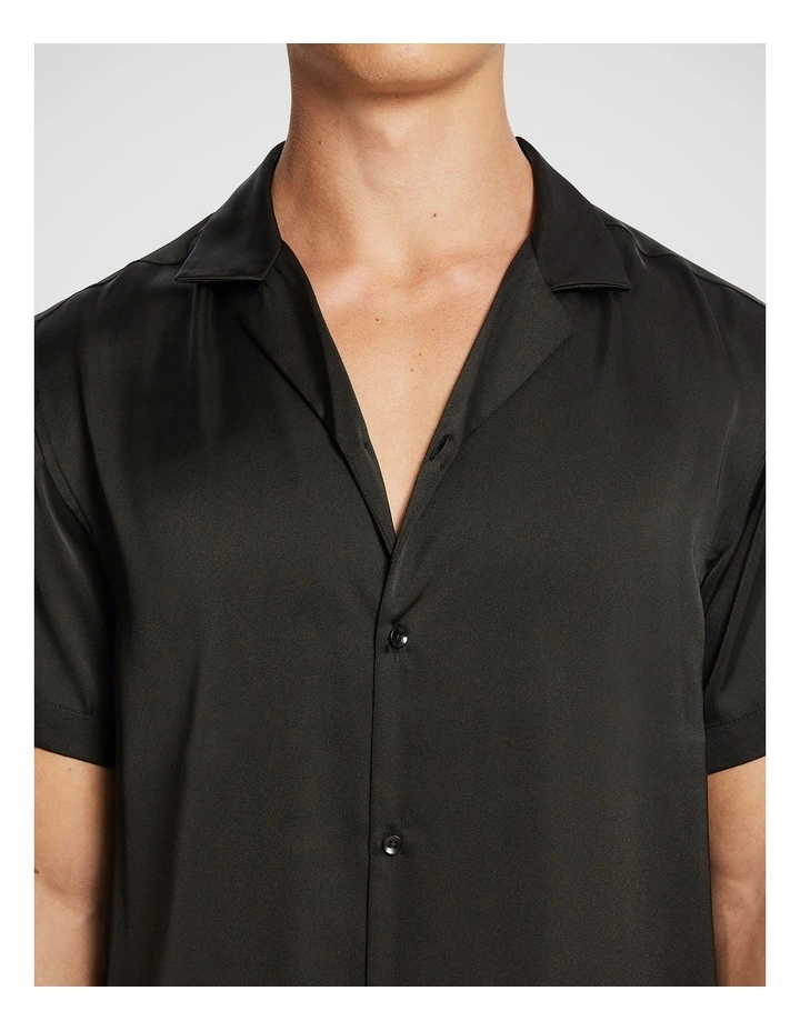 Blackout Satin Shirt in Black image 3