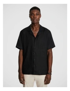 Harris Pure Linen Shirt in Black