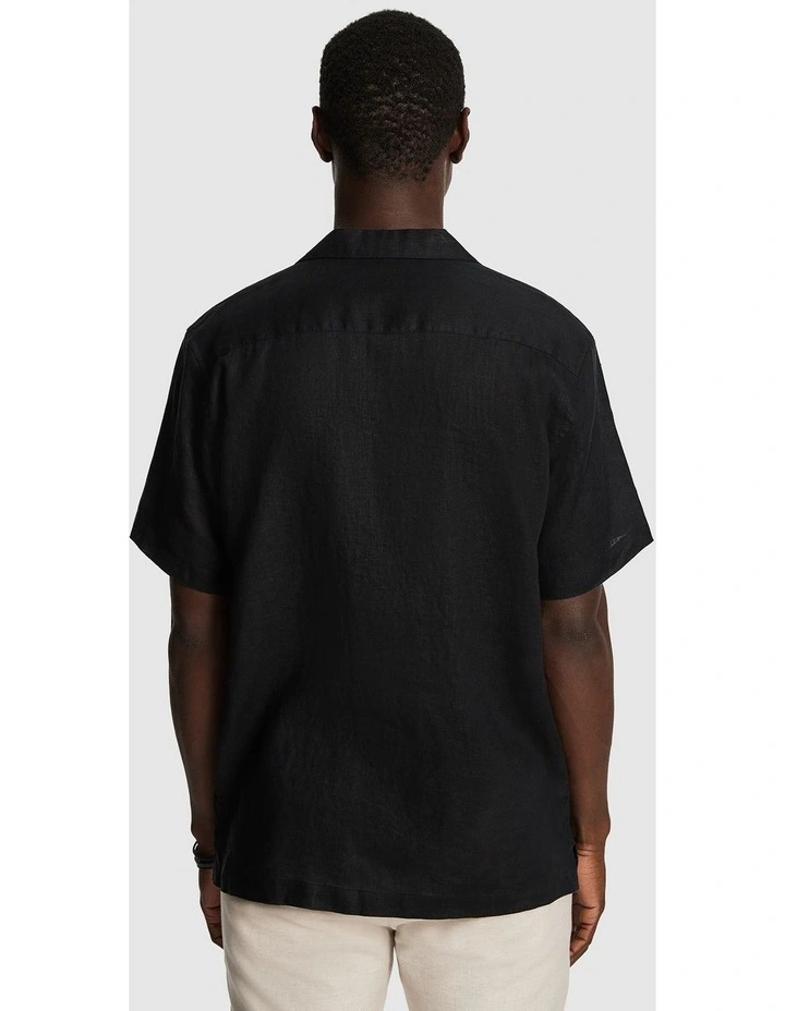 Harris Pure Linen Shirt in Black image 2