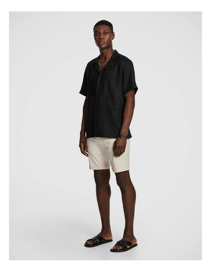 Harris Pure Linen Shirt in Black image 4