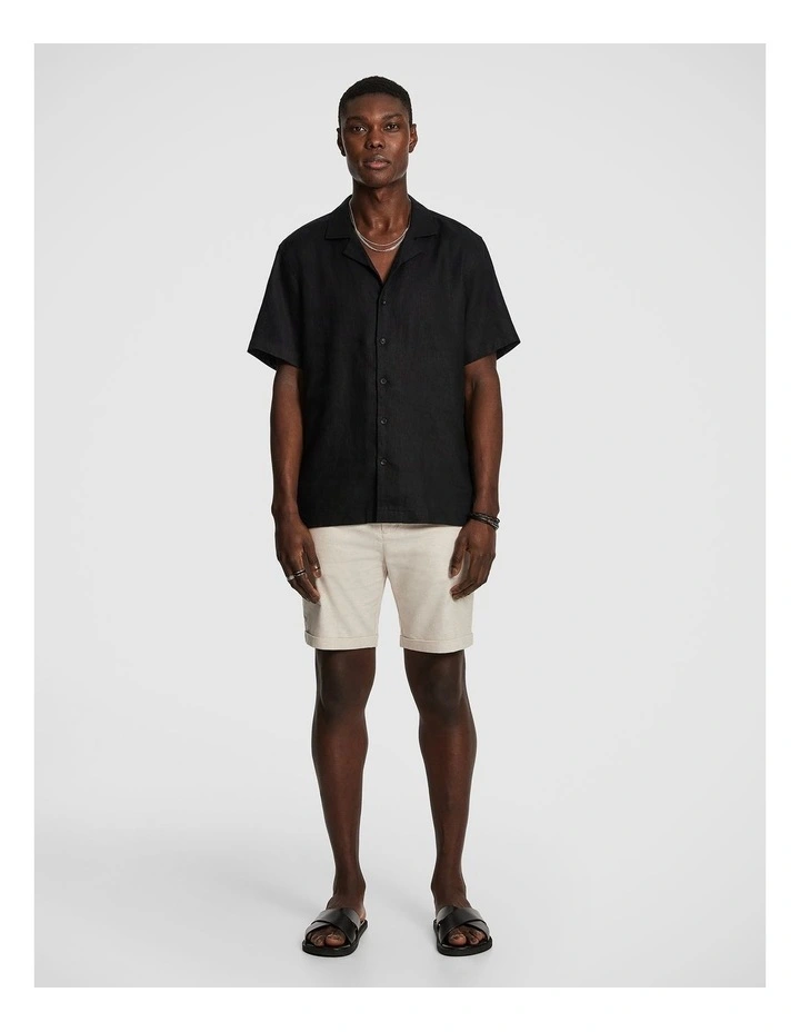 Harris Pure Linen Shirt in Black image 5