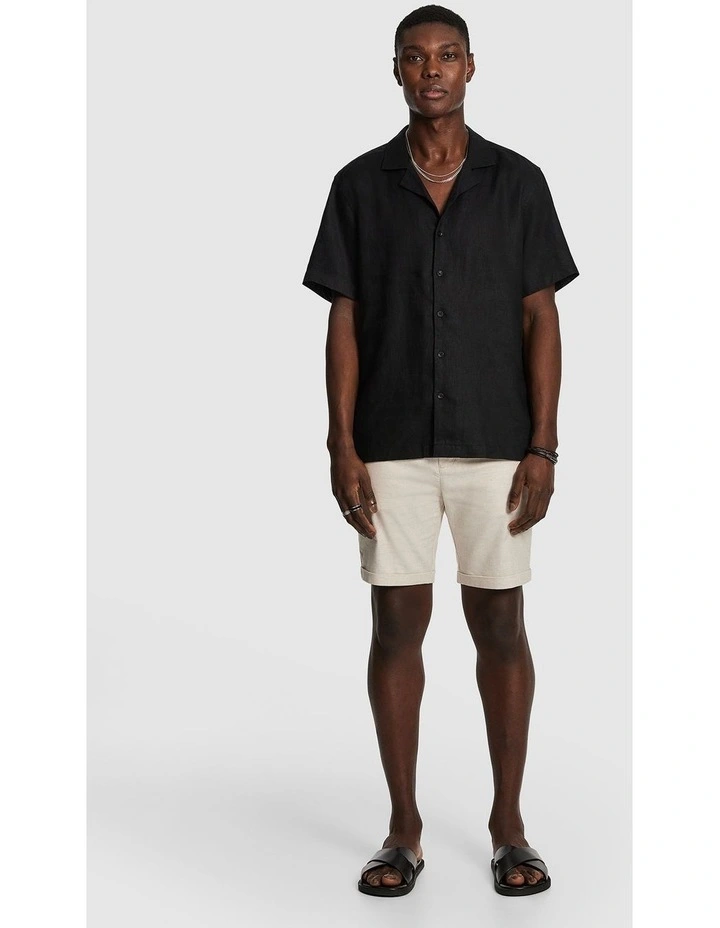 Harris Pure Linen Shirt in Black image 5