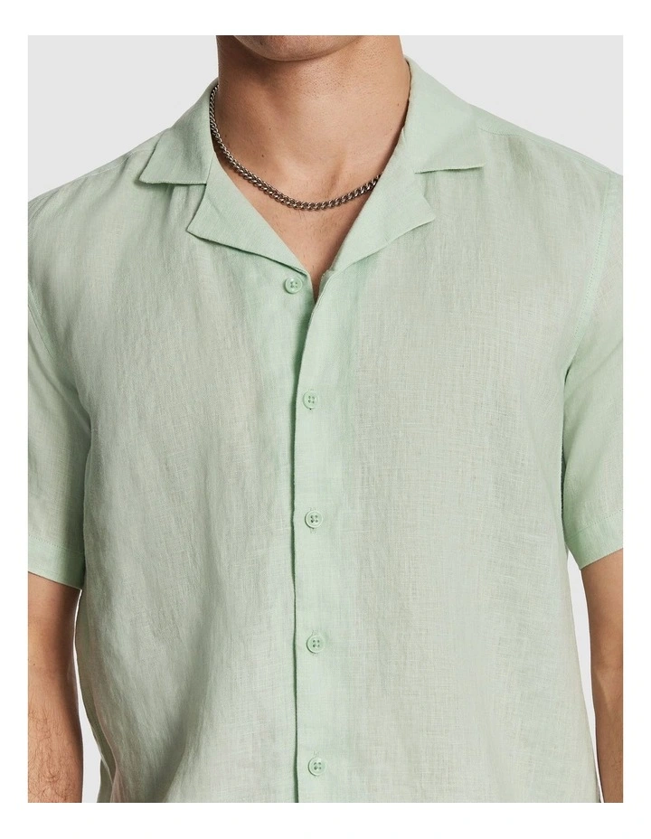 Harris Pure Linen Shirt in Mint image 3