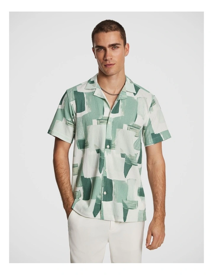 Wright Printed Shirt in Green image 1