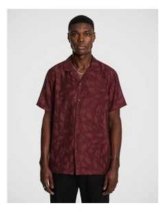 Silas Jacquard Shirt in Burgundy