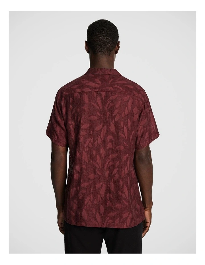 Silas Jacquard Shirt in Burgundy image 2