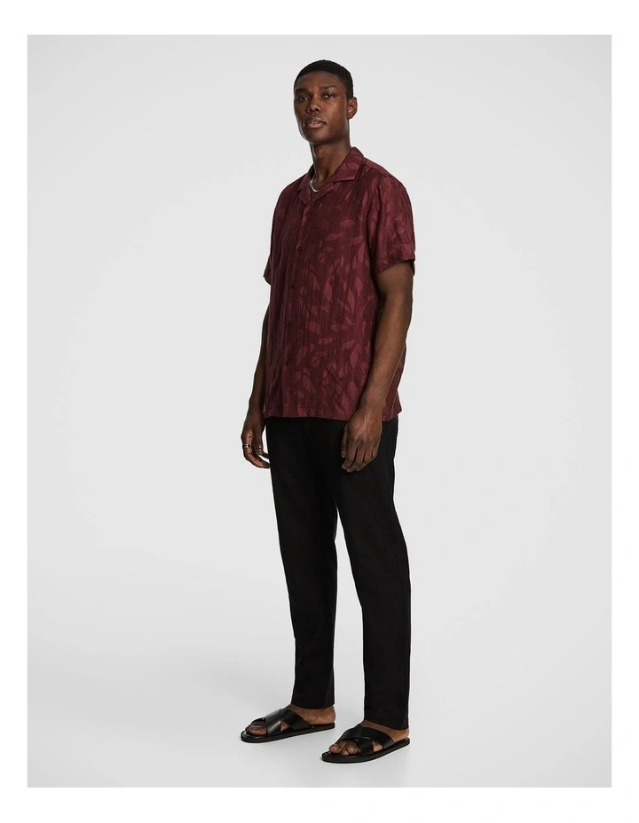 Silas Jacquard Shirt in Burgundy image 4