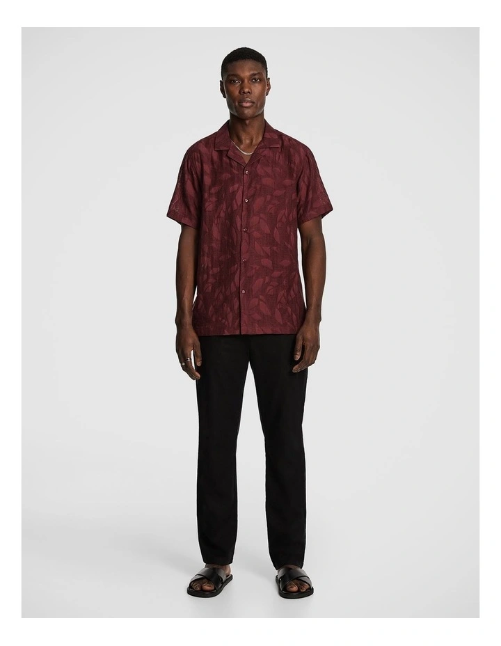 Silas Jacquard Shirt in Burgundy image 5