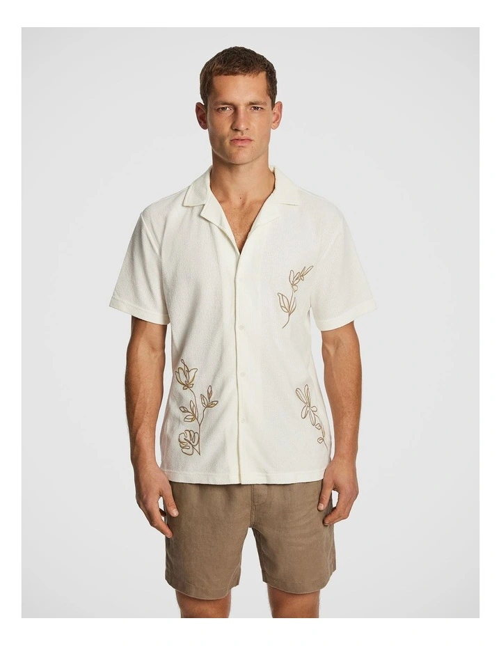 Jasper Embroidered Shirt in White image 1