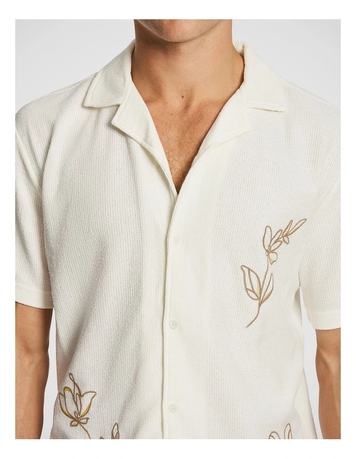 Jasper Embroidered Shirt in White image 3