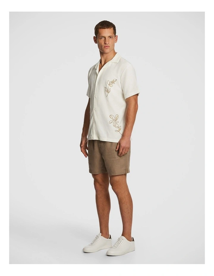 Jasper Embroidered Shirt in White image 4