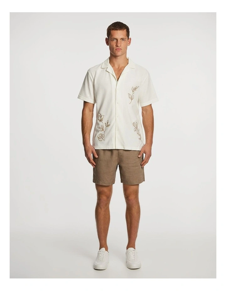 Jasper Embroidered Shirt in White image 5