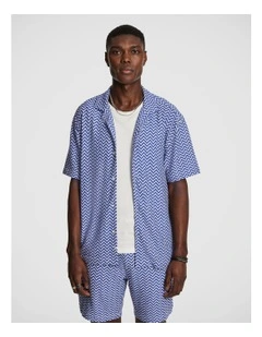 Ward Geo Shirt in Blue