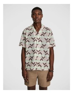 Turner Print Shirt in White