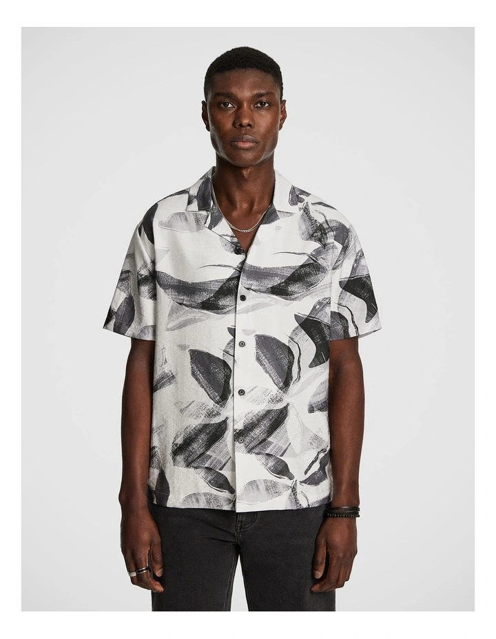 Foster Print Shirt in Black image 1