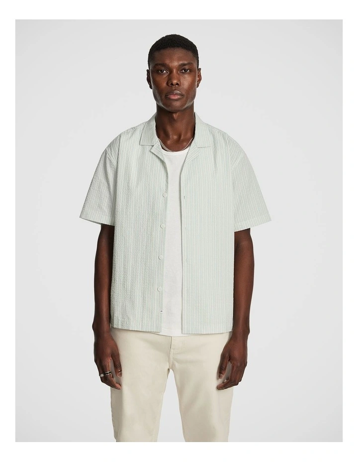 Brayden Stripe Shirt in White image 1