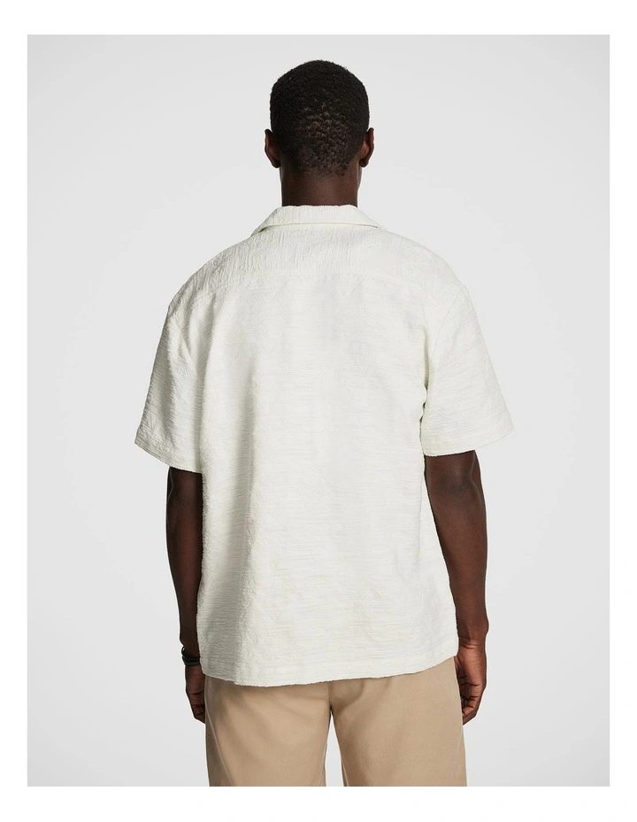 Clyde Textured Shirt in Off White image 2
