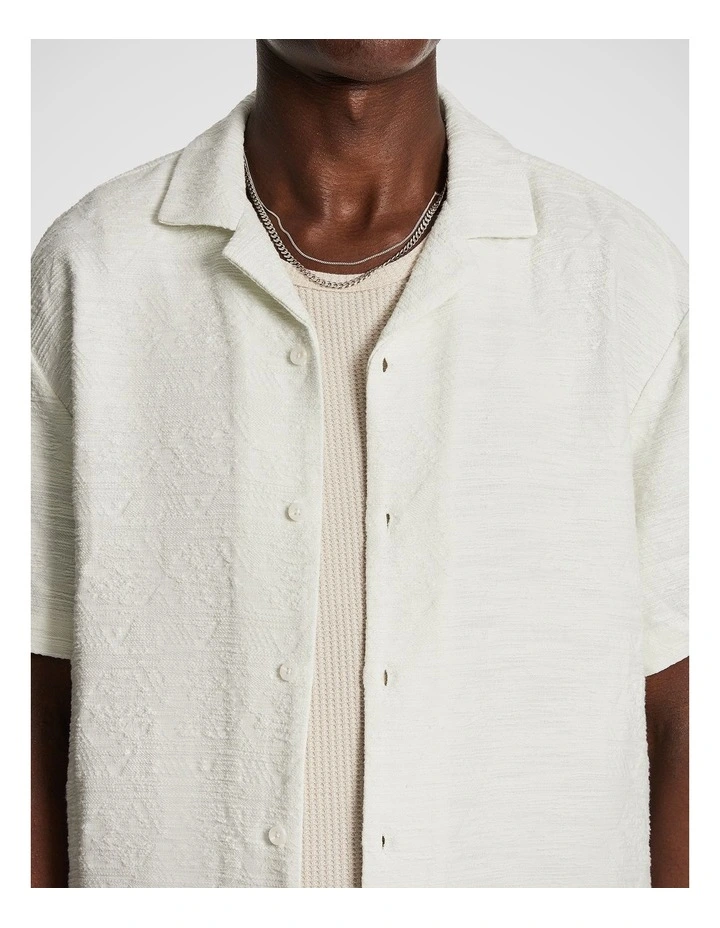 Clyde Textured Shirt in Off White image 3