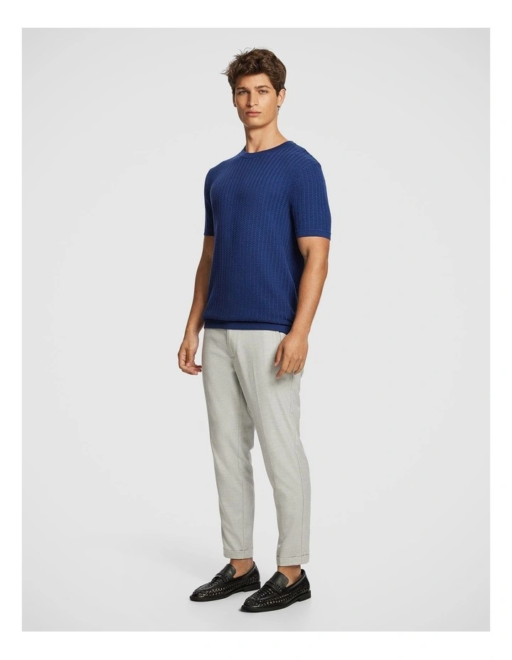 Theodore Knitted Tee in Blue image 4